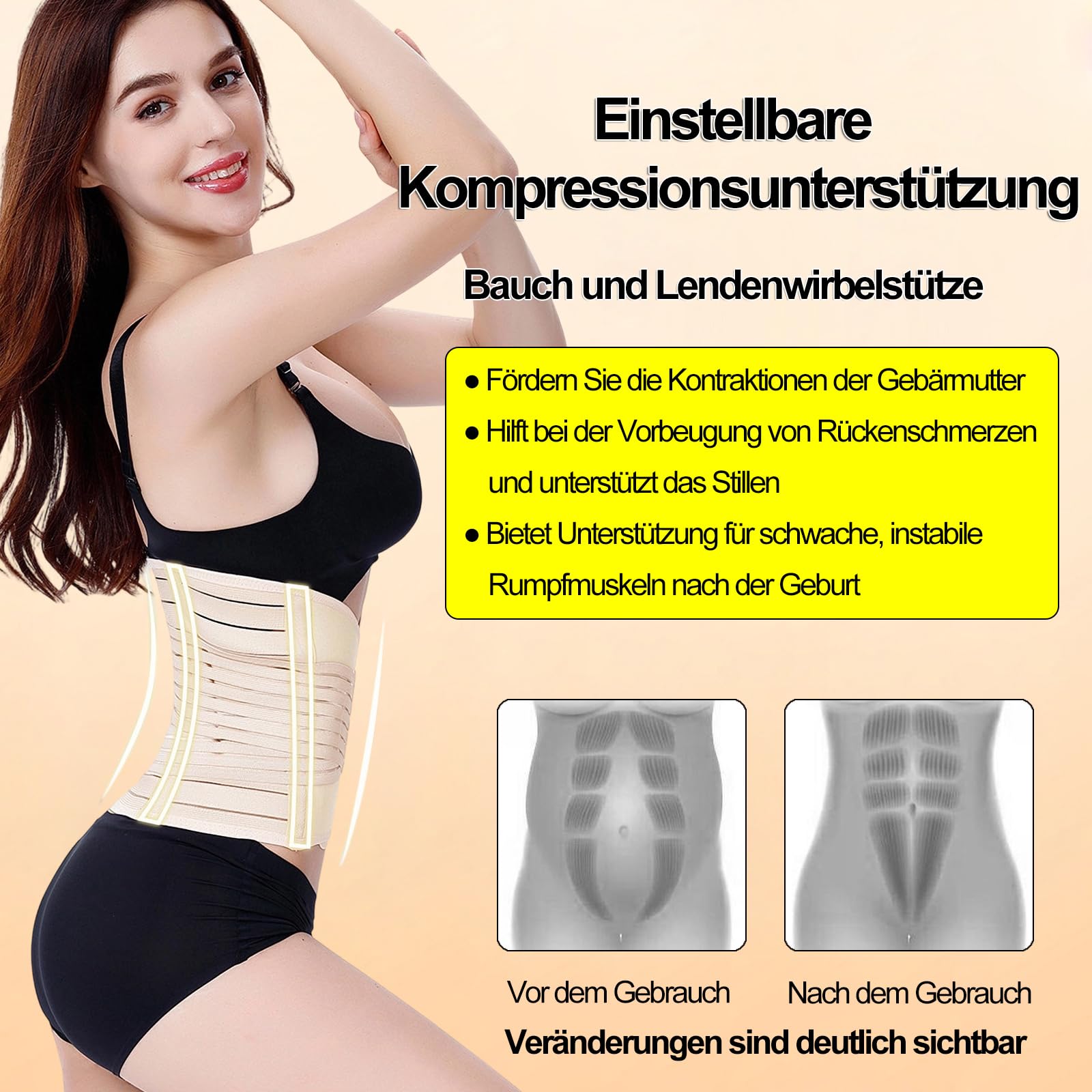 Bauchgurt Nach Geburt Bauchgurt Schwangerschaft Bauchband Schwangerschaft Kaiserschnitt Bauchgürtel Nach op Postpartum Gürtel Schwangerschaftsgürtel Rückbildungsgürtel Nach Geburt (Beige, XL)