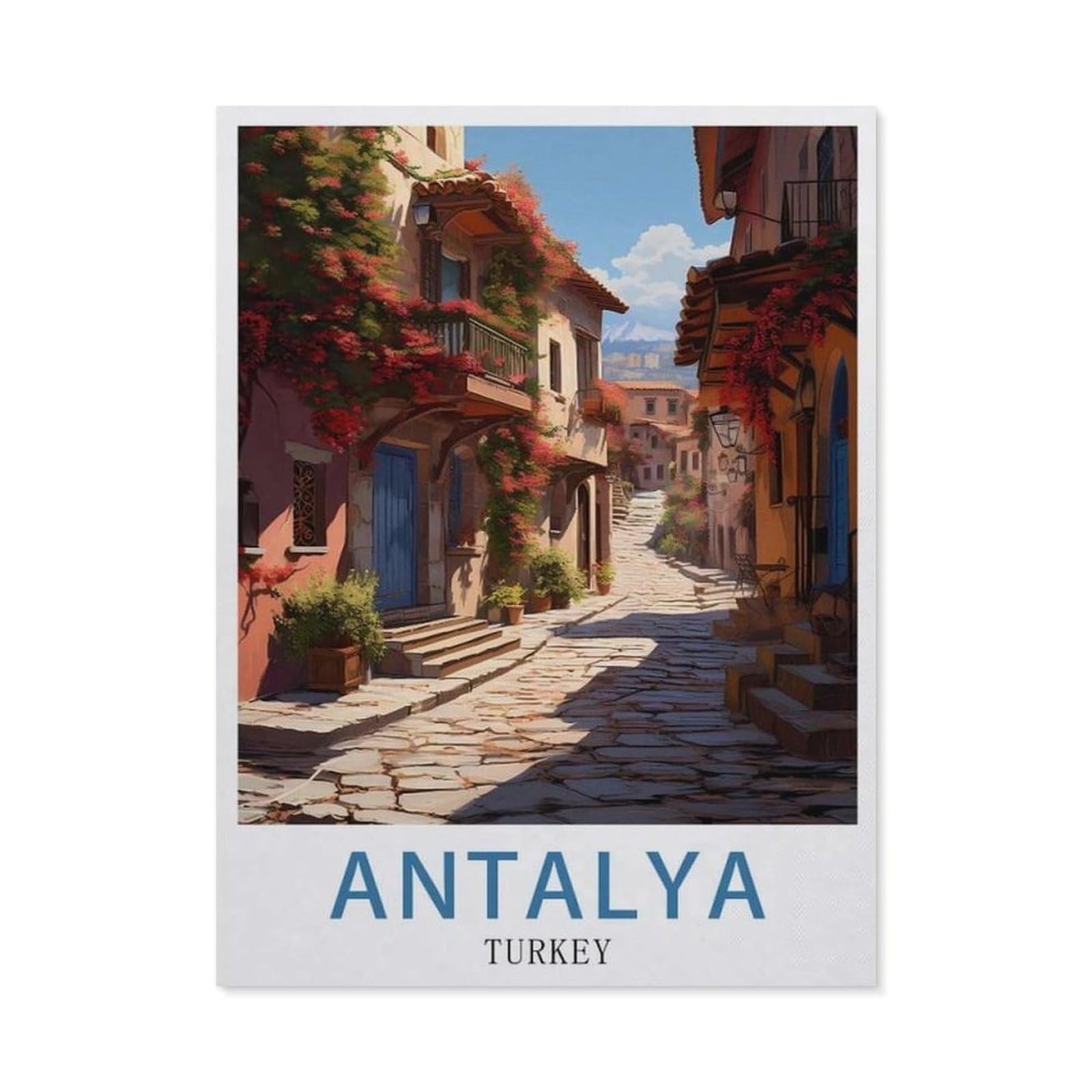 Funny Metal Tin Sign Wall Decor，Antalya Turkey(15x30cm）