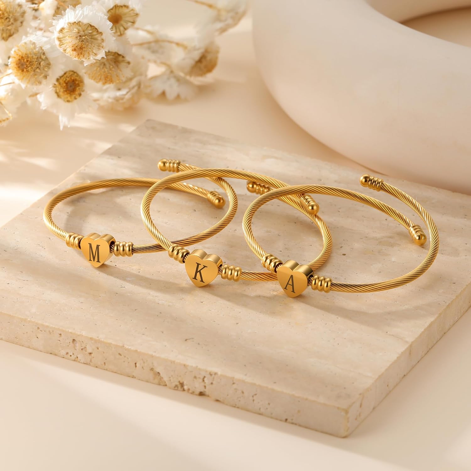 Gold Bracelets for Women Valentines Day Gifts, Dainty 18K Gold Plated Letter A-Z Initial Bracelets for Women Trendy Personalized Letter Bracelet Valentines Day Gifts for Her - Image 6