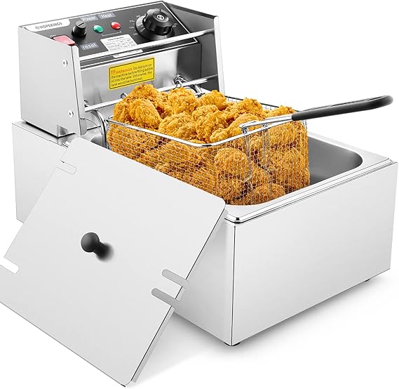 Deep Fryer with Basket Large for Home Commercial Use, 10