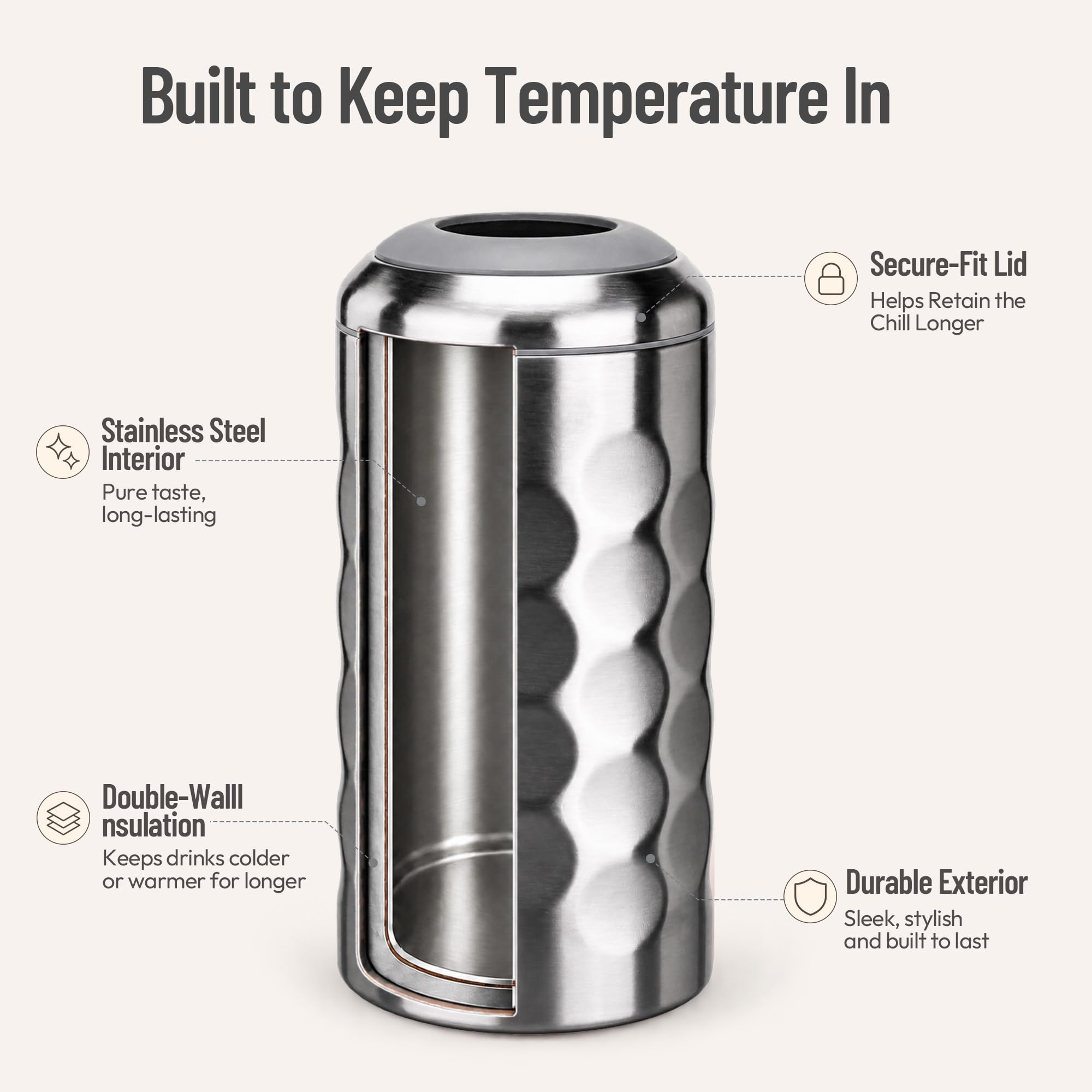 Wine Chiller Single Bottle Stainless Steel Iceless Cooler insulated Wine Bottle Keep Wine Cold up to 6 Hours Fits Most Wine Bottles Gift for Wine Lovers Rapid and Portable — Amazon image 4