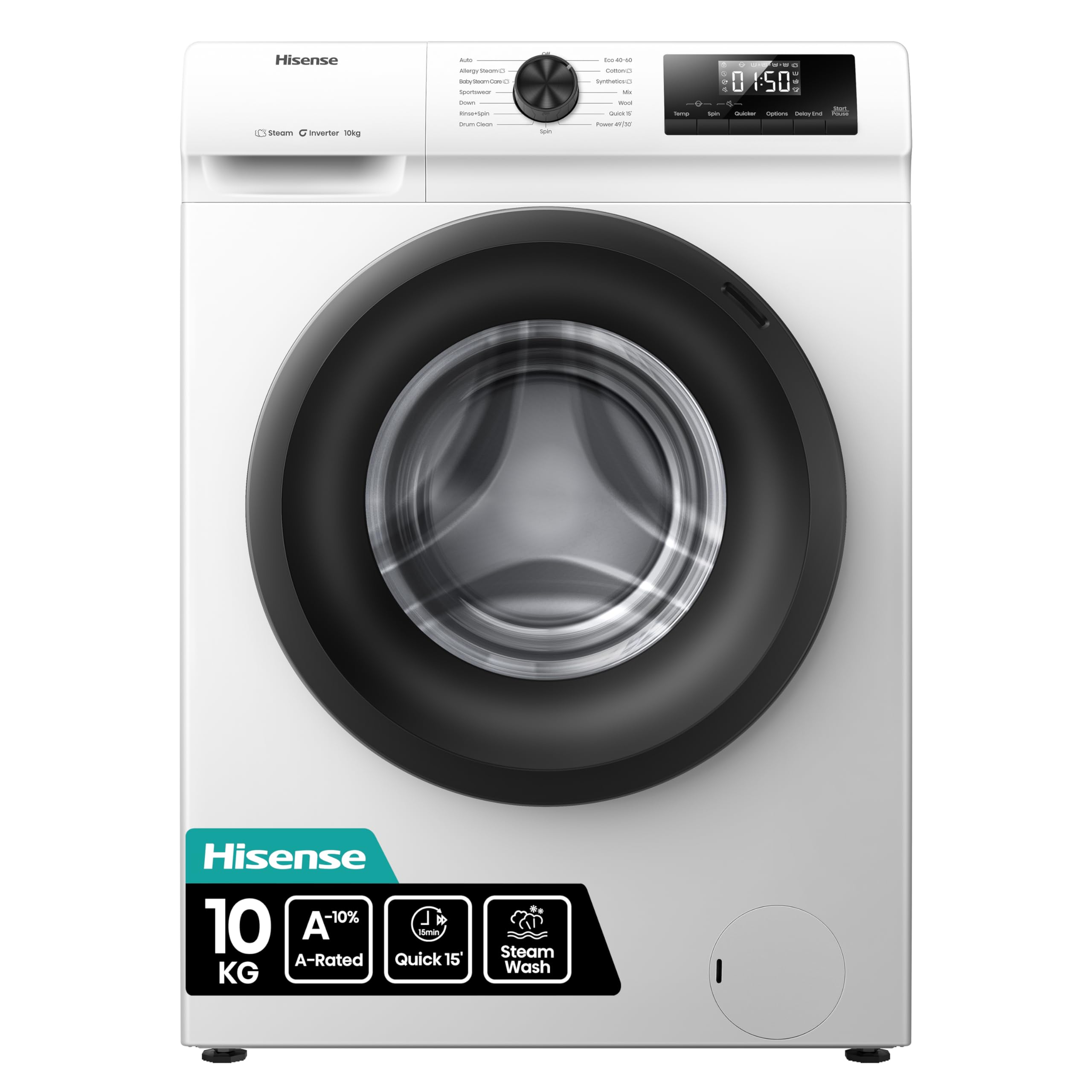Hisense Wf1q1041bw Washing Machine Front-Load 10 Kg 1400 Rpm White