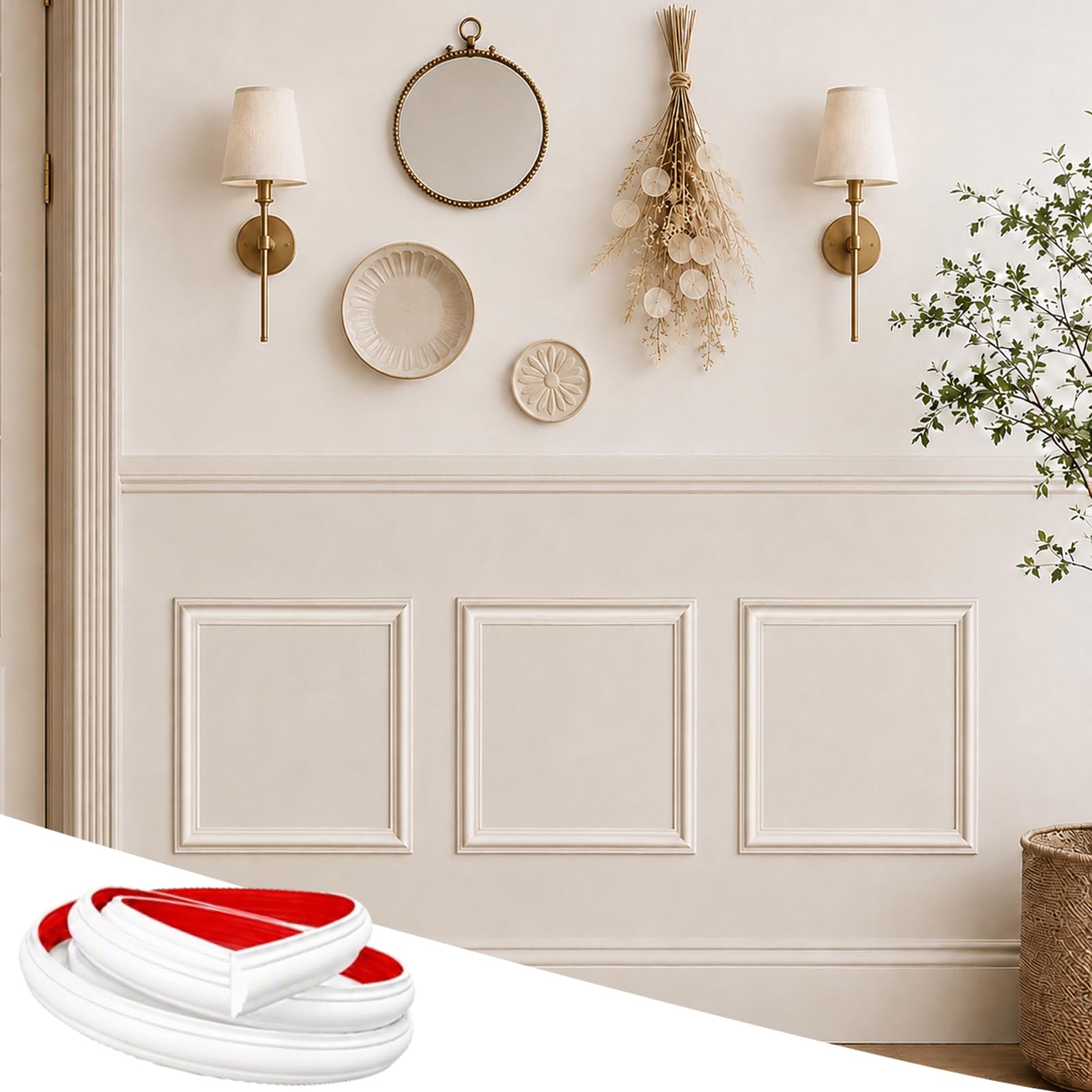 Samoprzylepne Listwy Elastyczne PCW Listwa Ścienna Do Dekoracji Domu DIY 3 Pcs,3m