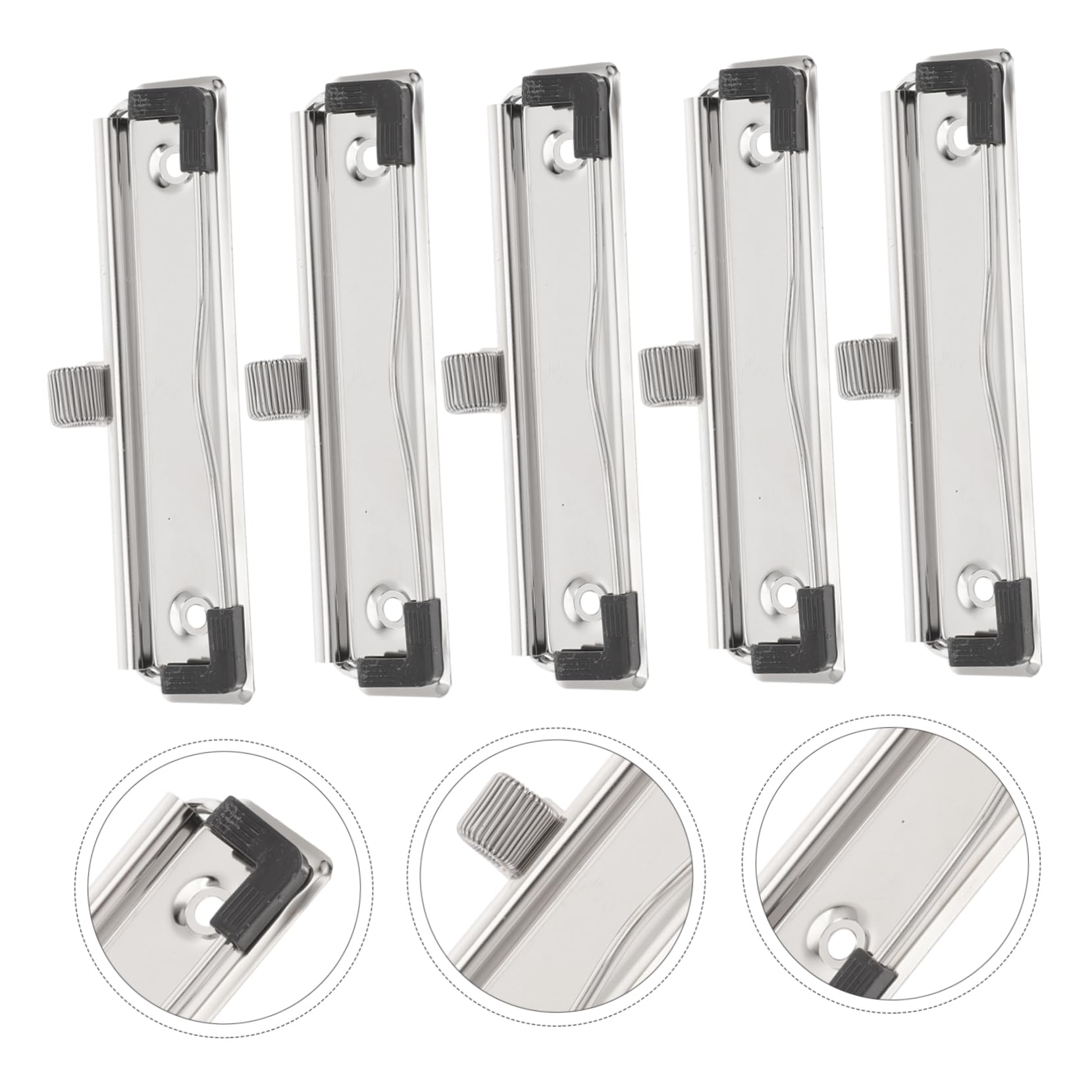 ABOOFAN 5piezas Clips Metálicos Para Portapapeles Soporte Accesorios De Papelería Para Oficina y Escuela Diseño Compacto y Duradero