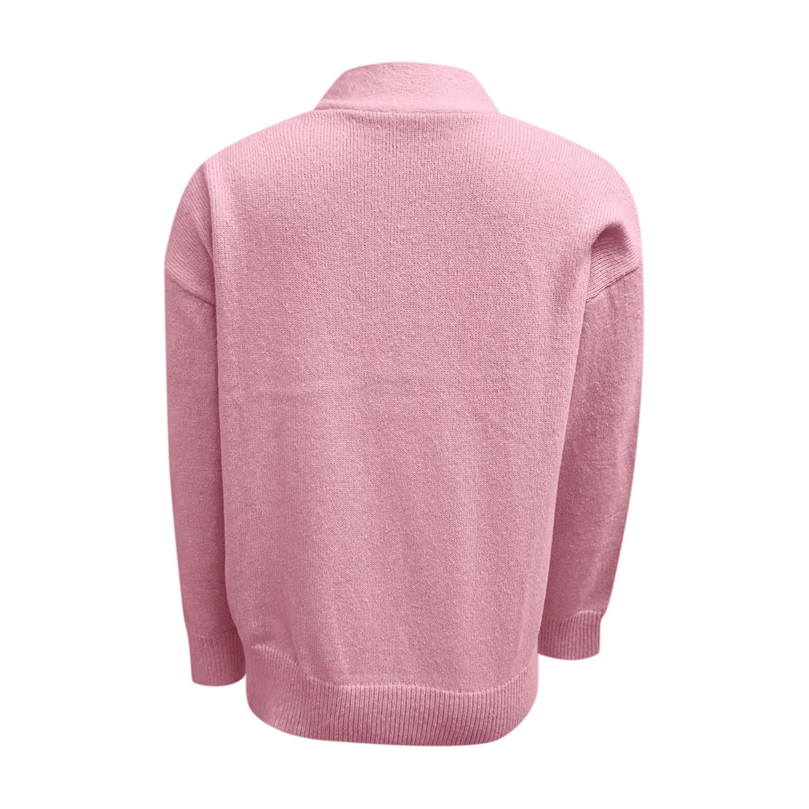 Generisch Hoodie Damen ohne Kapuze Sweatshirt Damen ohne Kapuze Warm Damenpullover Nw Herbst Pulli V-Ausschnitt Casual Langarmshirts Übergroße Passform Elegante Sweatpullover Transition Frühling