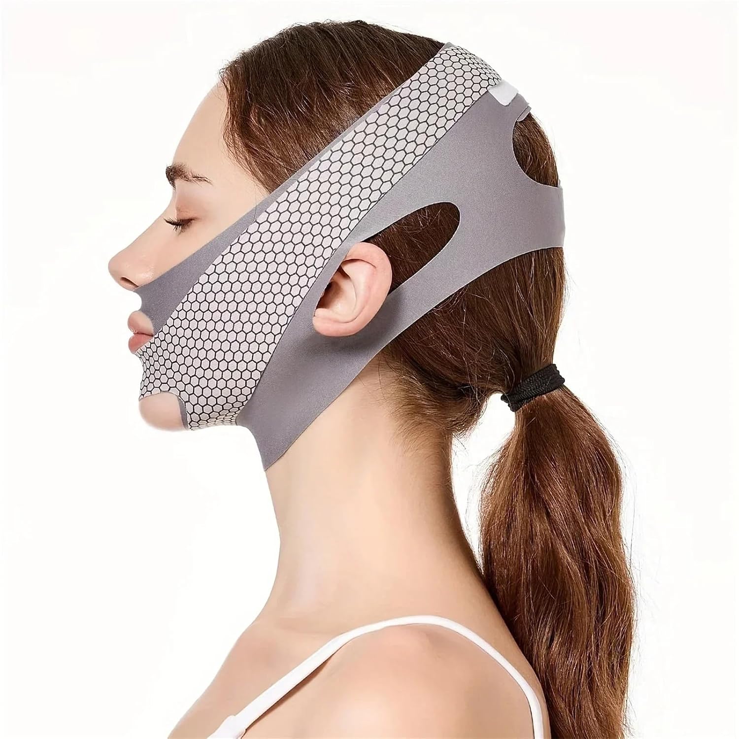 Chin Strap for Sleeping Face Slimming Bandage V Line Shaper Lifting Belt Anti Wrinkle Facial Massage Strap Double Chin(Pink)