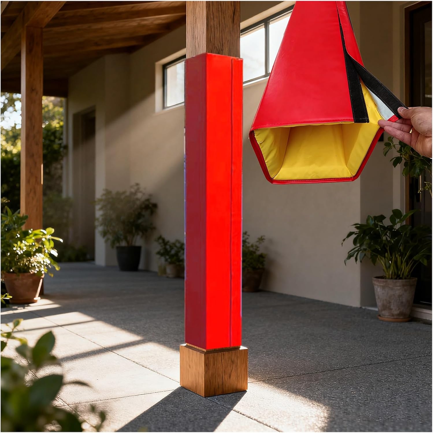 LXLZYXSF Porch Column Wraps Basketball Pole Protective Pad Playground Pillar Pads, Basketball Pole Padding Outdoor, Fits 12 11 10 9 8 7 6 5 4 3 2 Inch Post(Red,11"x11"(28x28cm))