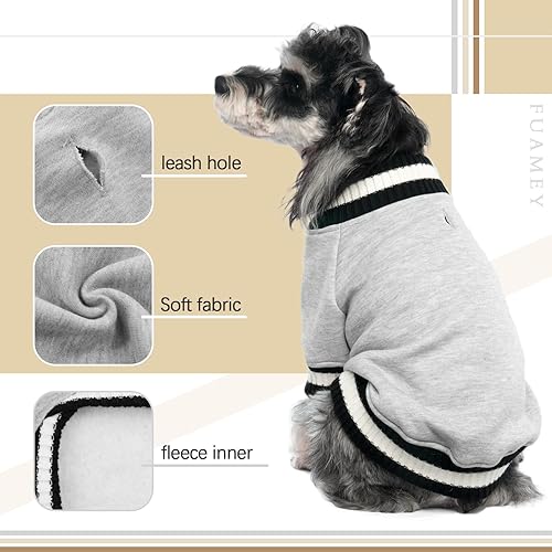 Miniatura 5 de FUAMEY Suéter para perros pequeños a medianos, suéter cálido de invierno con forro polar suave, bonito atuendo de perro para mascotas para niños y