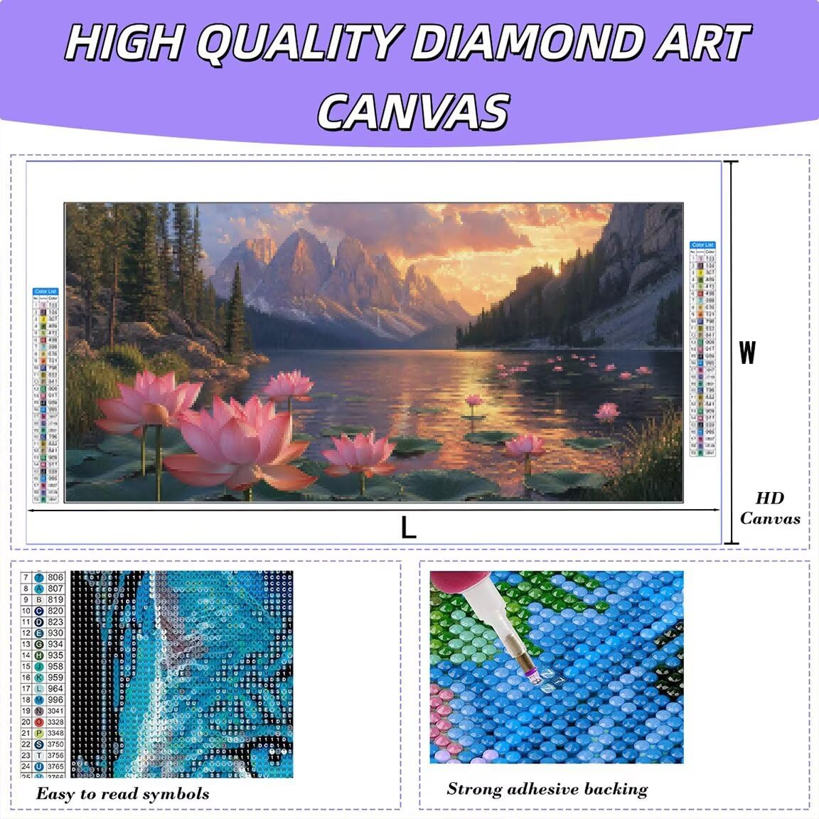 Diamond Painting Groß XXL 160x80cm, 5D Diamond Painting Natur Bilder -0411