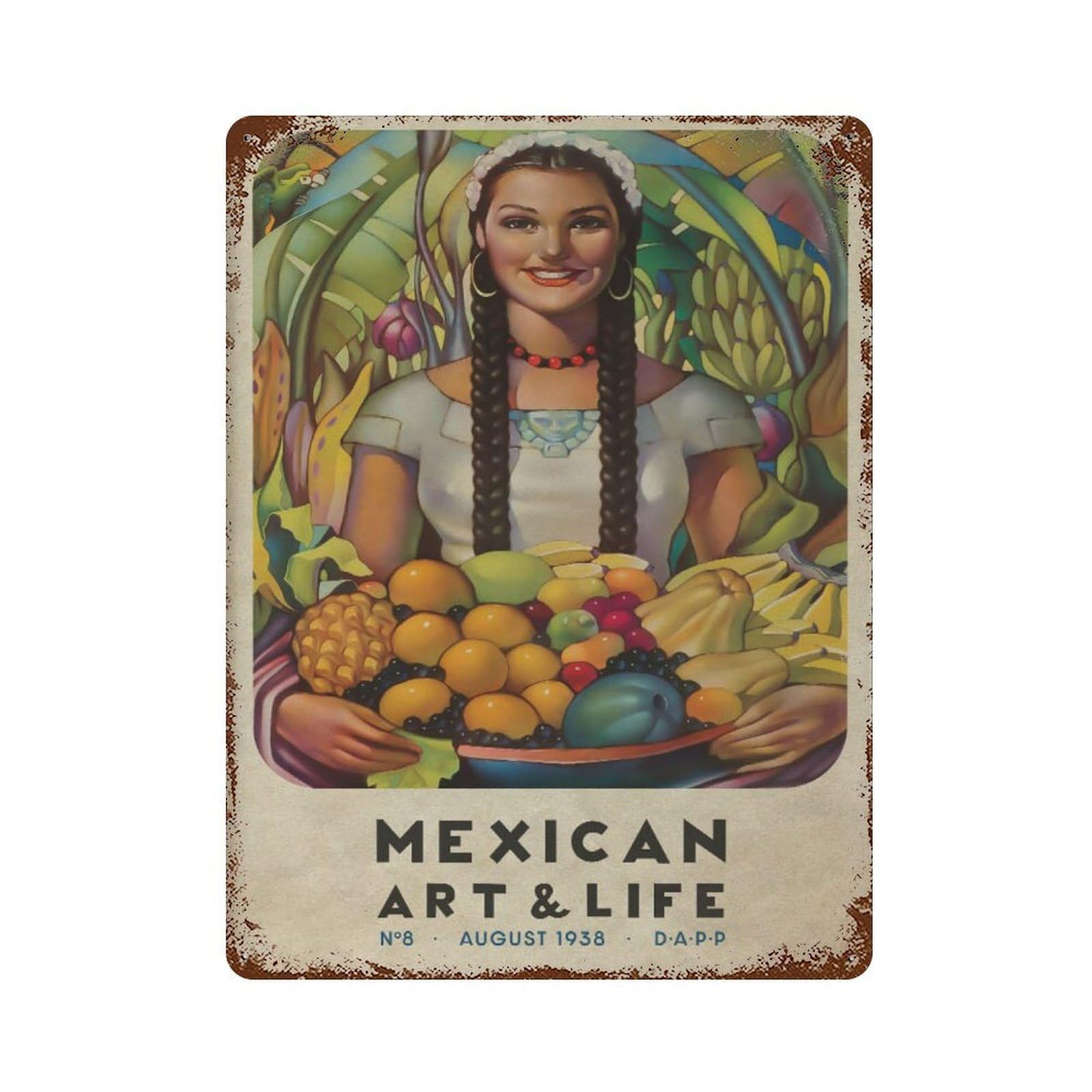 xiaoxiaoshen Vintage Mexican Culture Decor, Mexico Travel Wall Decor Art Metal Tin Poster Modern Home Decor Art Home Bar Shop Decorations Vintage Sign 40x30cm