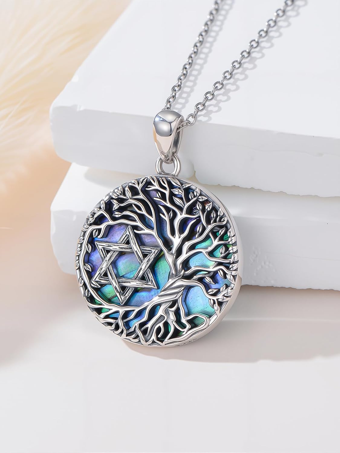 Jewish Jewelry Gifts Necklace Messiah/Chai/Star of David Tree of Life Necklace 925 Sterling Silver Protection Jewelry Gifts for Women Men