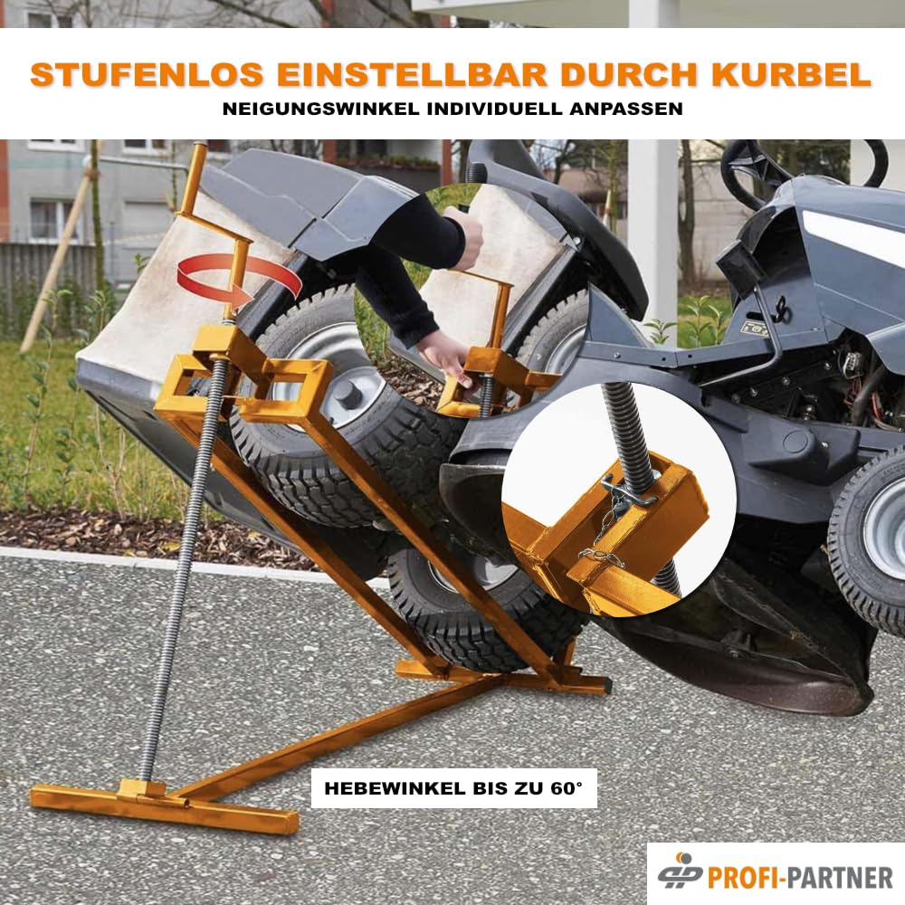 Kipp-Lifter für Rasenmäher 400 kg Hebevorrichtung stufenlos einstellbar klappbar