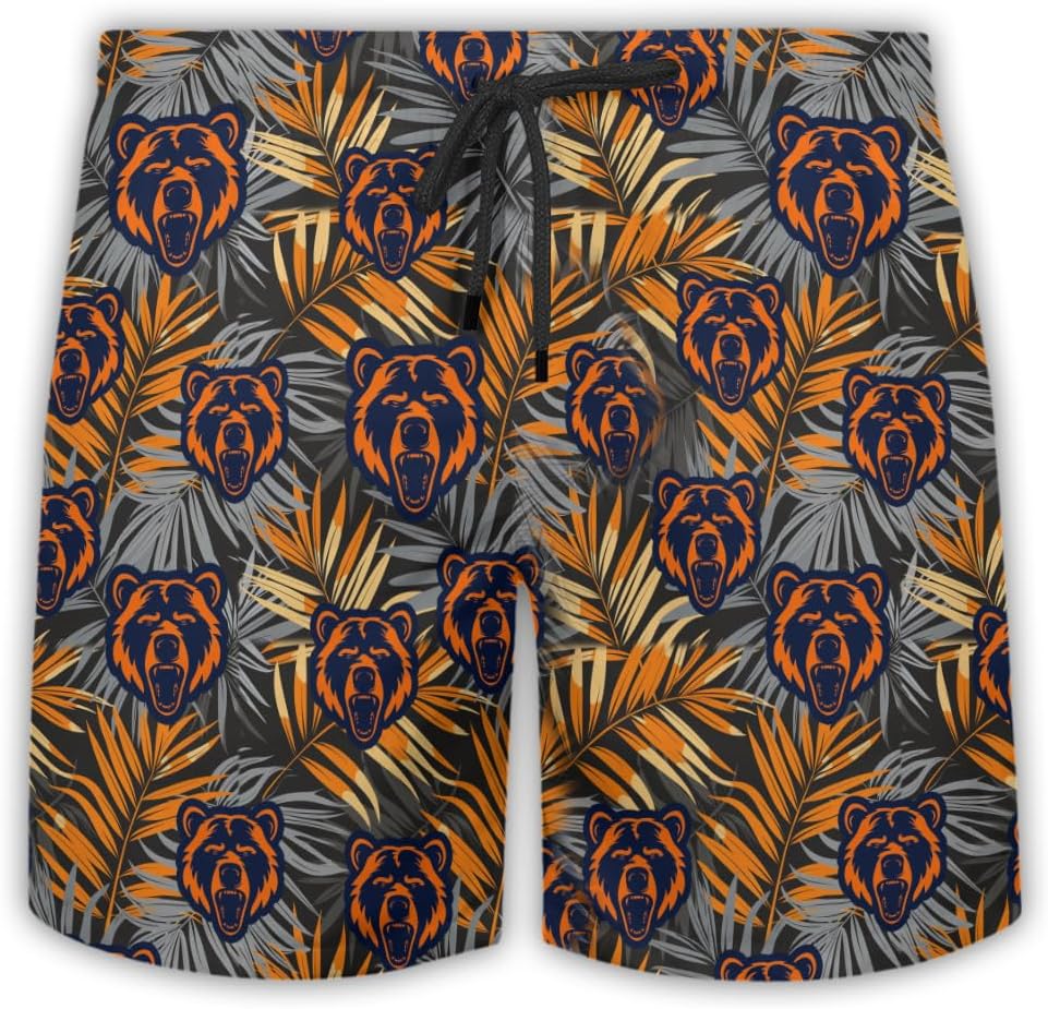 Polar Bear Mens Swim Trunks - Wild Animal Hawaiian Mens Swim Short Beach Shorts TU-SH-77