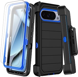 for Google Pixel 10 Pro XL Case with Belt Clip Holster,2x Screen Protectors,Heavy Duty Shockproof Drop Protection Bumper Military Grade Full Body Non Slip Rugged Durable Phone Cover with Kickstand