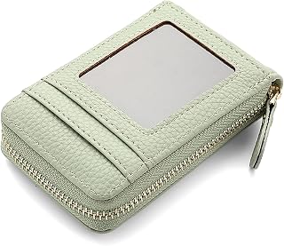 Small Credit Card Holder Lightweight Vegan Leather Accordion Zipper Card Wallet Fashion Rfid Wallet for Women