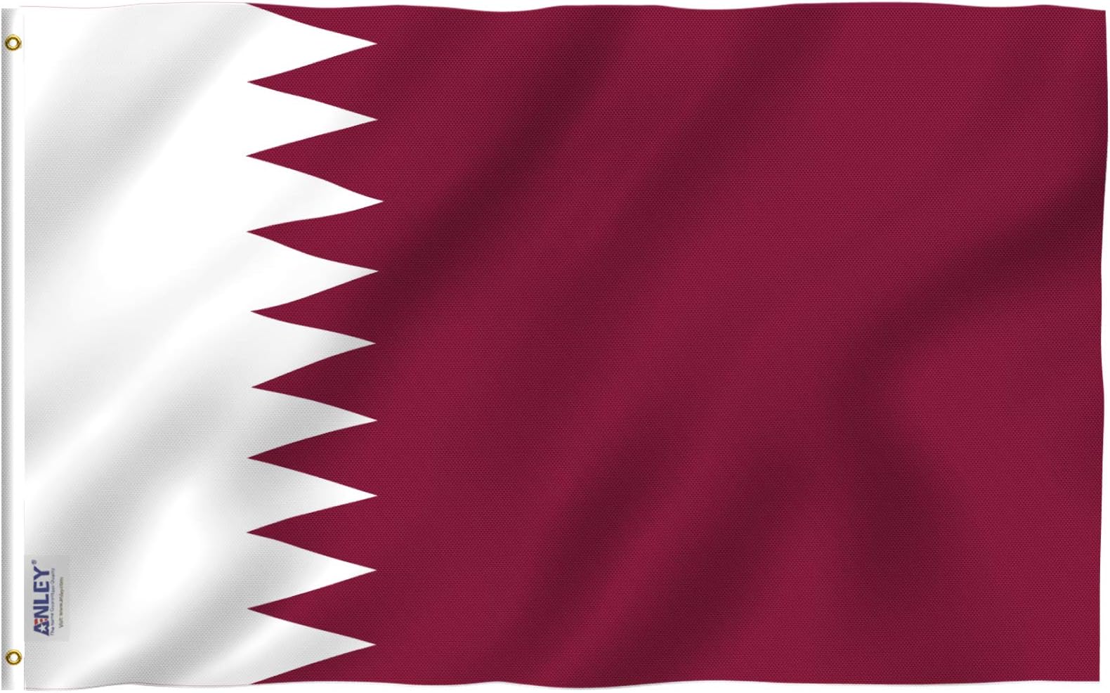 – ANLEY Fly Breeze 3x5 Feet Qatar Flag - Vivid Color and UV Fade Resistant - Canvas Header and Double Stitched - State of Qatar Flags Polyester with Brass Grommets 3 X 5 FT