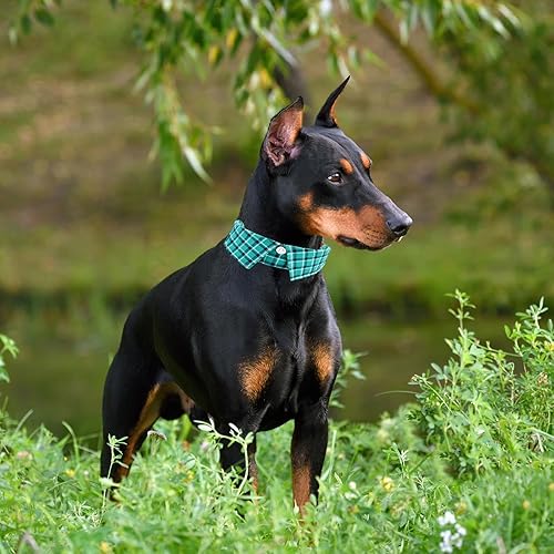 Vista 6 de Collar de algodón para perro con corbatín, cómodo y ajustable con bonito diseño de solapa, para mascotas pequeñas, medianas y grandes