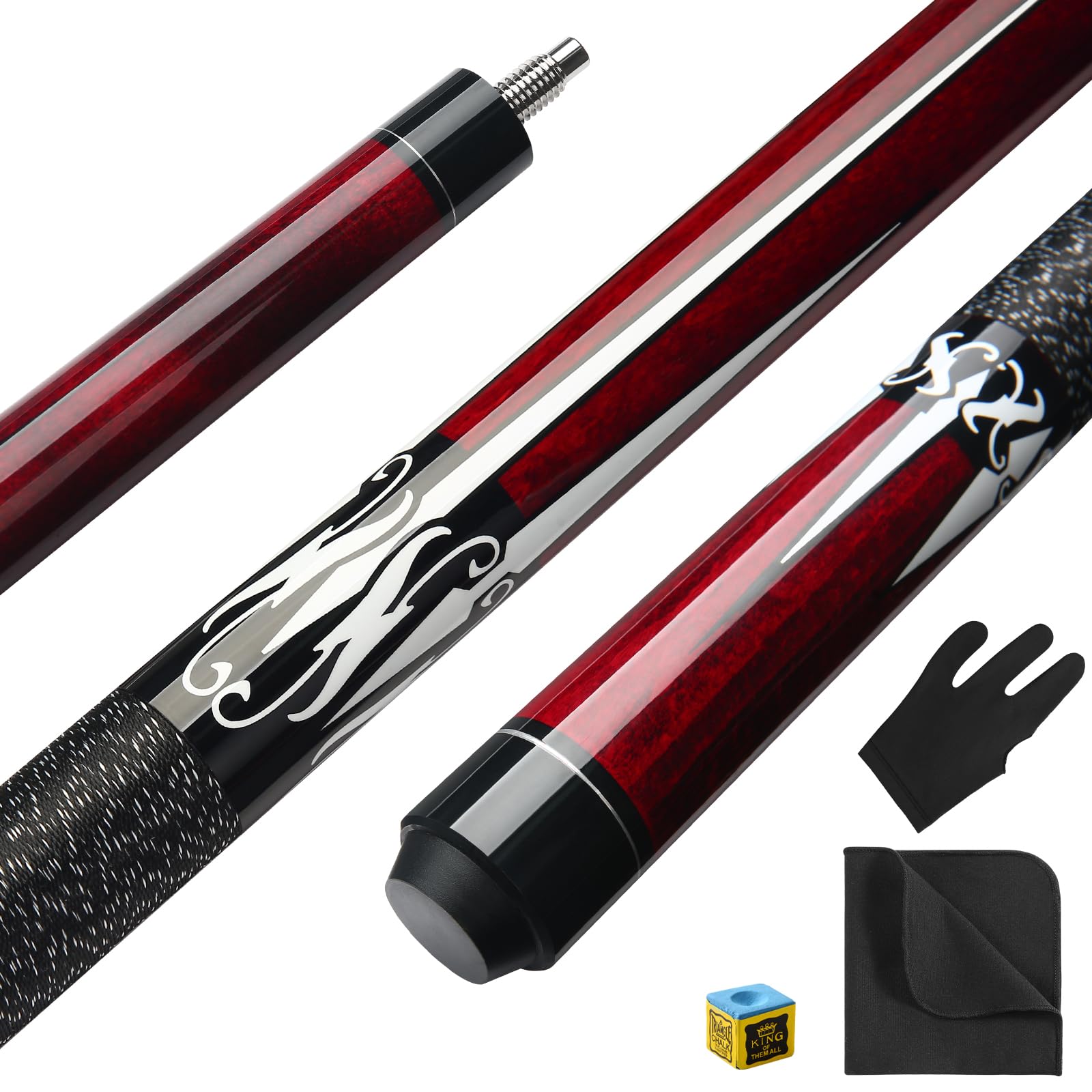 ASMPCUE Biljartkeu, 58 inch zwembadkeu met 13 mm punten, pool cue voor professionele biljartspelers, 1/2 esdoornkeusticks voor biljarttafel, sport, bar pooltafelsticks voor biljartliefhebbers, blauw
