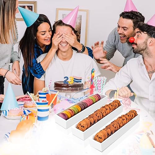Miniatura 6 de 3 bandejas de madera para servir galletas para servir galletas saladas, soporte rectangular para bandejas de servir galletas para galletas, bandeja