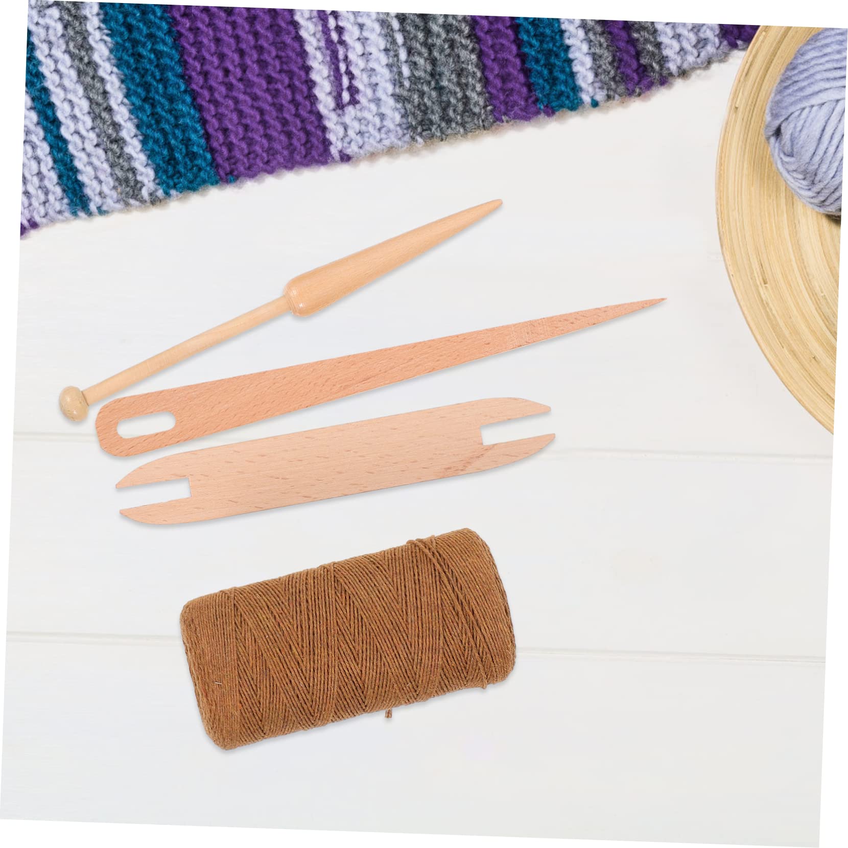 Angoily 2 Juegos Tejer de Madera para Manualidades Kit de Herramientas para Bufandas Suéteres y Proyectos Diy Incluye Shuttle de Tejer y para Actividades Familia