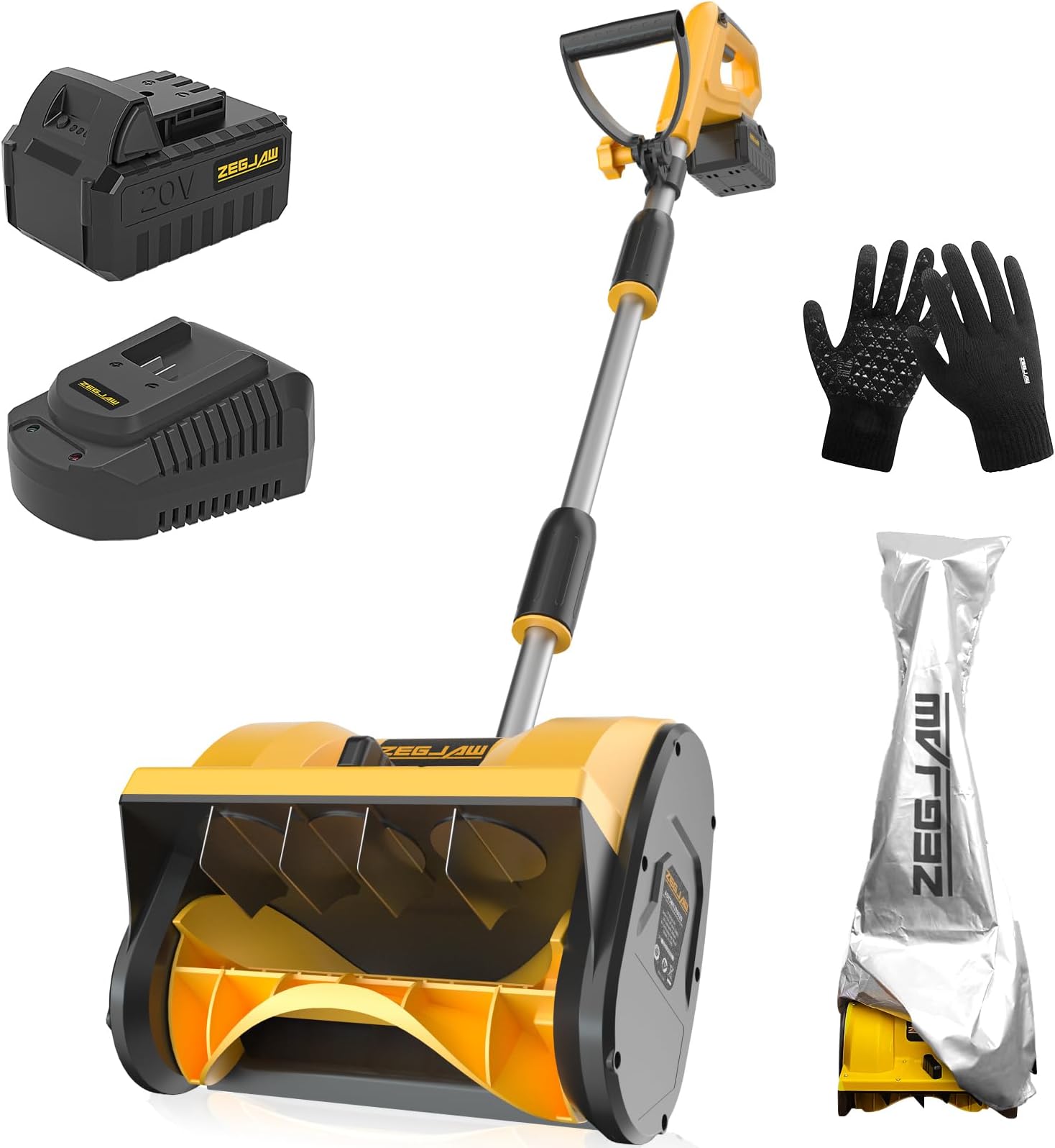 Amazon.com : ZEGJAW Electric Snow Shovel, 20V 11-Inch Cordless Snow ...