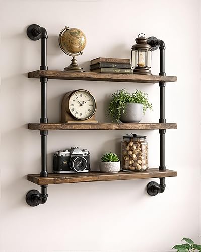 Miniatura 9 de Paquete de 10 pezones de acero maleable negro de 3/4 pulgadas x 12 pulgadas, estilo vintage industrial steampunk.