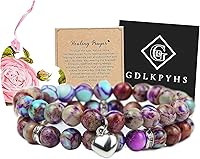 Vista 102 de 2Pcs Healing Crystal Bracelets for Women Handmade Beaded Bracelet Healing Prayers Crystal 8mm Natural Stone Beads Bracelet Stress Relief Get Well