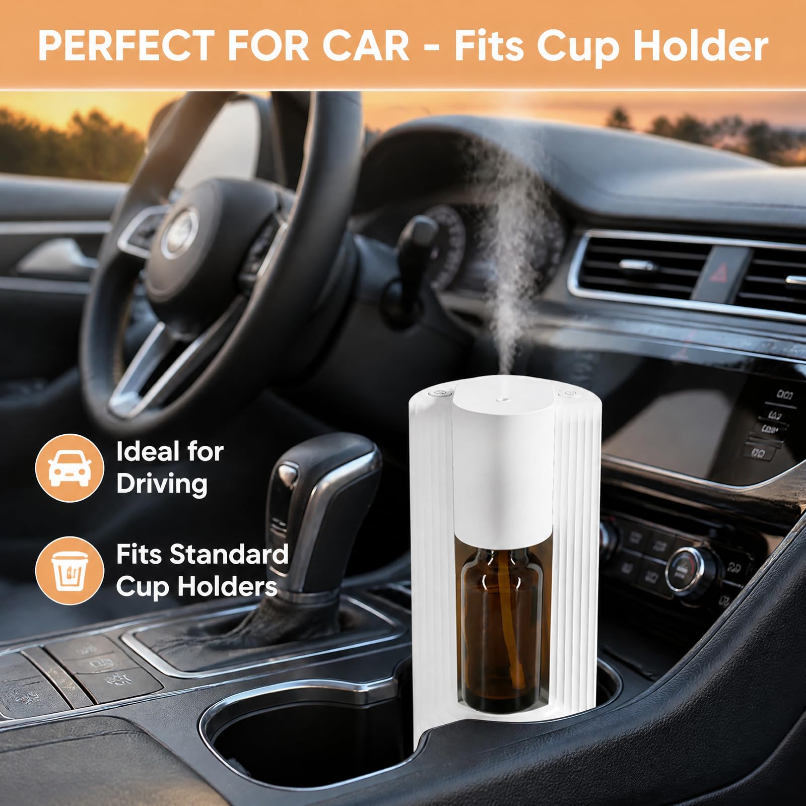 hKjPlvf Difusor Aceites Esenciales Sin Agua Nebulizador Aromaterapia Portatil Smart 3 Niveles 2000mAh Recargable Coche Casa Oficina Yoga 10ml 20ml Blanco Electrico Aroma Fragancia