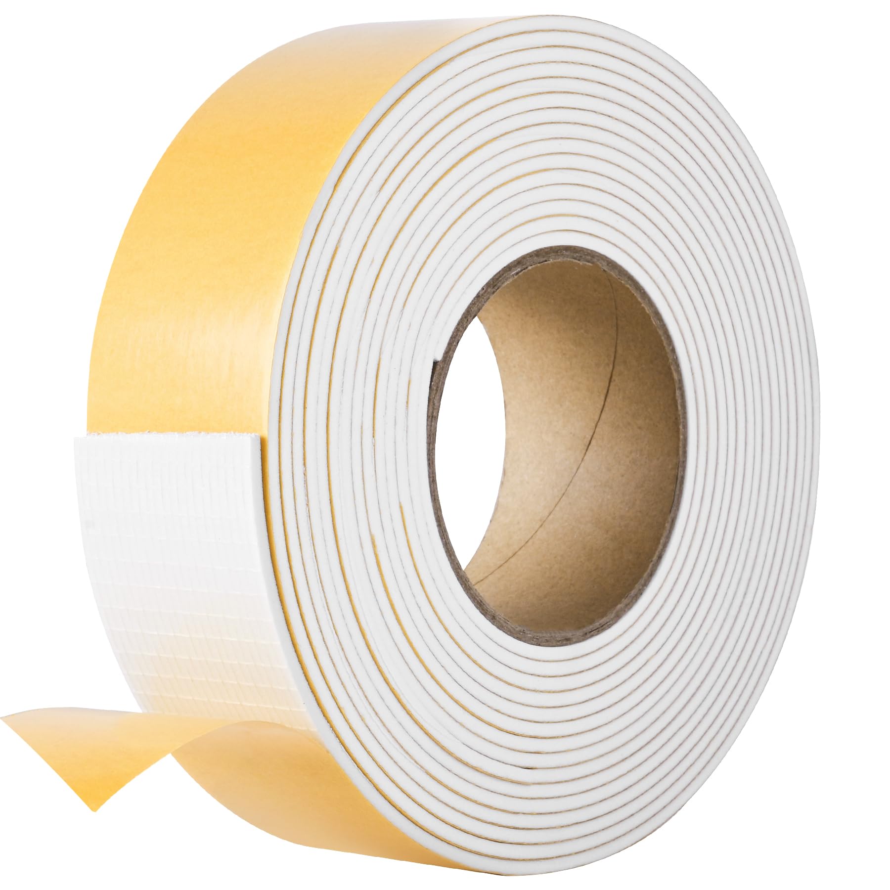 Kikerike Self Adhesive Foam Tape Weatherstrip 2in x 1/8in x 20Ft High Density Foam Insulation Strips Seal Weather Stripping with Strong Adhesive for