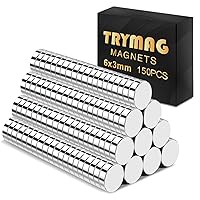 Vista 11 de TRYMAG 200 piezas de imanes pequeños de neodimio de 6 x 2 mm, imanes de tierras raras para pizarra, pequeños discos redondos para nevera