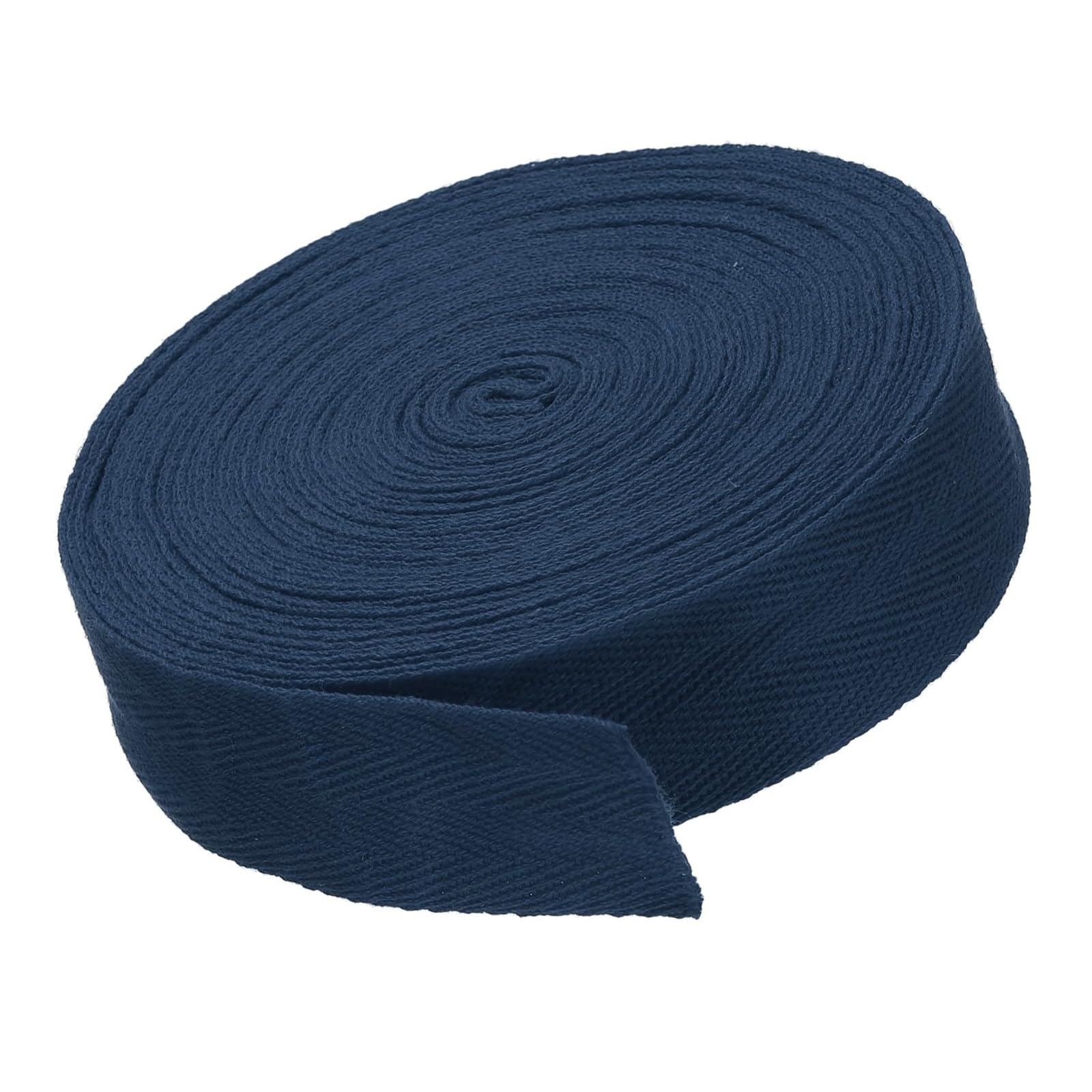 MACHSWON 1"/2.5cm Cotton Twill Tape 10 Yards Cotton Ribbon Bias Binding Tape Herringbone Webbing Trim for Sewing Gift Wrapping Craft DIY Navy Blue