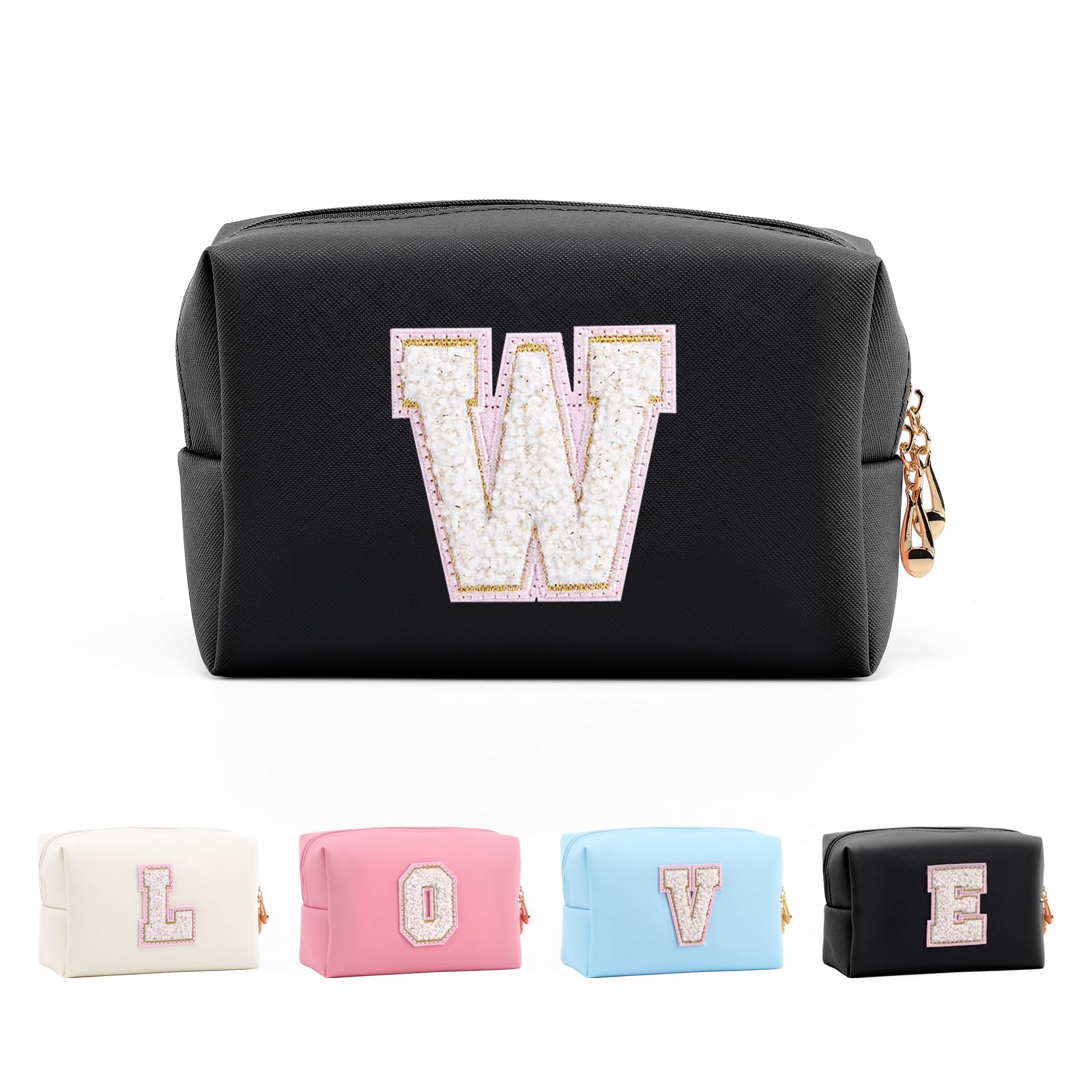 Bolsa de Maquillaje, Bolsa de Cosméticos Impermeable de Viaje, PU Cuero, Neceser de Baño, Bolsa De Aseo Y Almacenamiento para Mujer,Cosas Preppy para niñas Adolescentes (Letra A-Z) — view 82