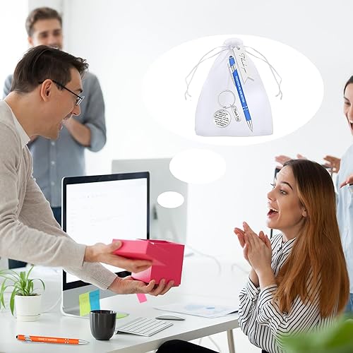 Miniatura 7 de Qeeenar 40 juegos de regalos de agradecimiento a los empleados, 40 bolígrafos inspiradores, 40 llaveros de agradecimiento a granel, 40 bolsas de