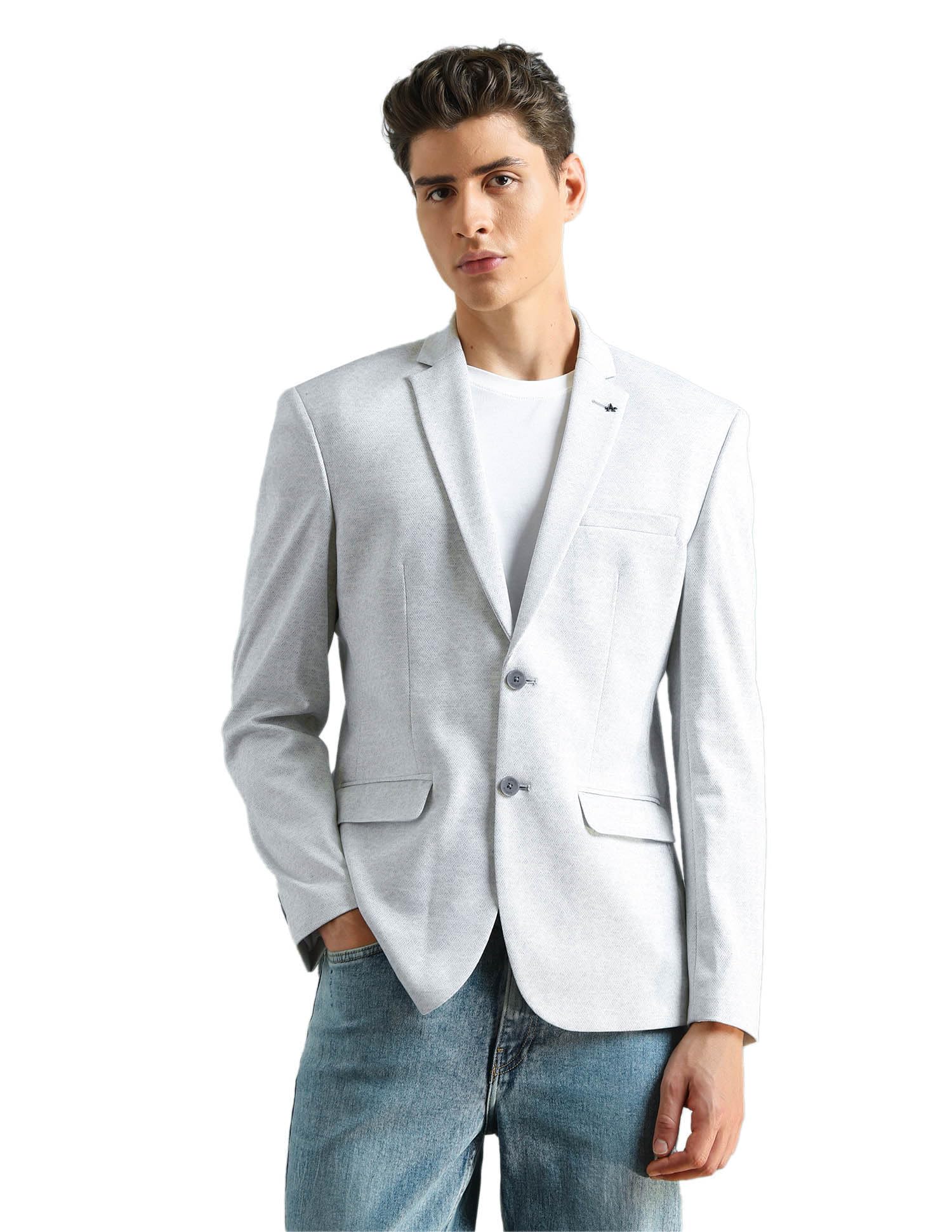 arrow Men's Zero Calorie Slim fit Textured Blazer-picture-24