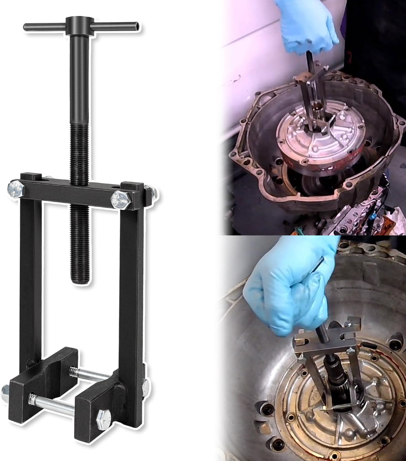 Transmission Pump Puller Remover Tool with Adjustable Jaws Pump Extractor, fit for Ford C6, E4OD 4R100 and 200, THM200-4R, 350, 400, 4L60E, 4L65E, 4L75E Transmission Pumps