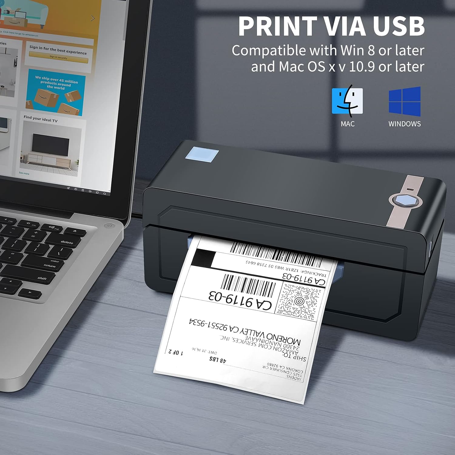 Bluetooth Thermal Shipping Label Printer 4x6 Shipping Label Printer Wireless Printing Compatible With Windows And Smart Phone But Not Mac Widely - Wireless thermal shipping label printer