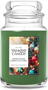Yankee Candle Shimmering Christmas Tree Scented Candle, 22oz Large Jar with up to 150 Hour Burn Time, Giftable, Holidays