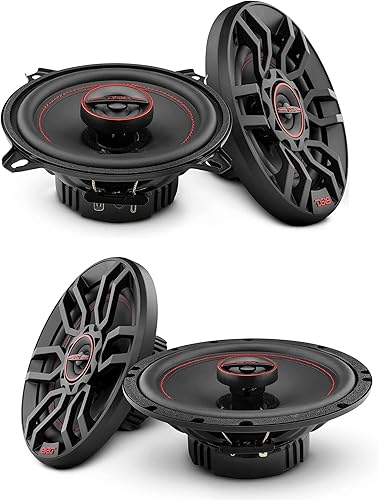 DS18 Paquete de altavoces de audio para automóvil 2 altavoces GEN-X de 5.25 pulgadas y 2 altavoces coaxiales GEN-X de 6.5 pulgadas de 2 vías de 4
