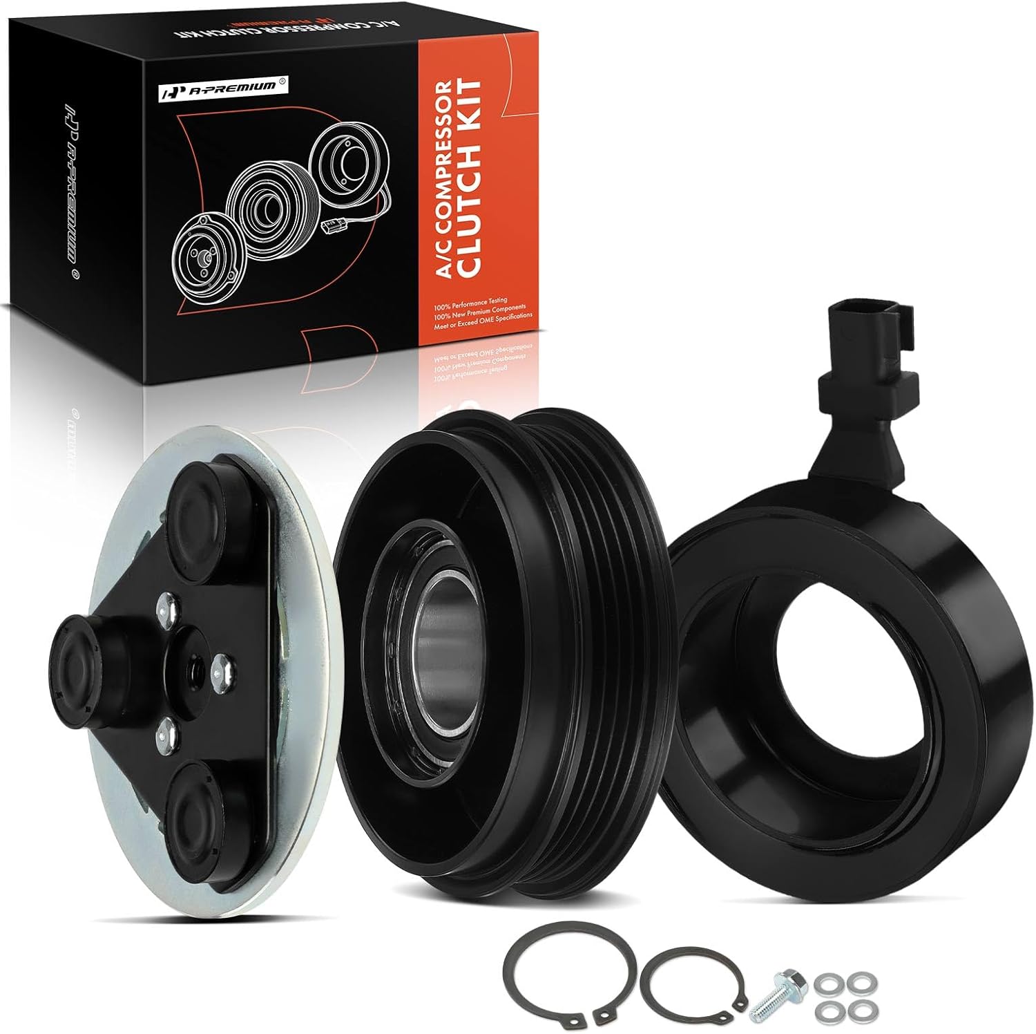 A-Premium Air Conditioner AC Compressor Clutch Kit Compatible with Ford Escape 2013-2016 2.0L & Lincoln MKC 2015-2016 2.0L 2.3L