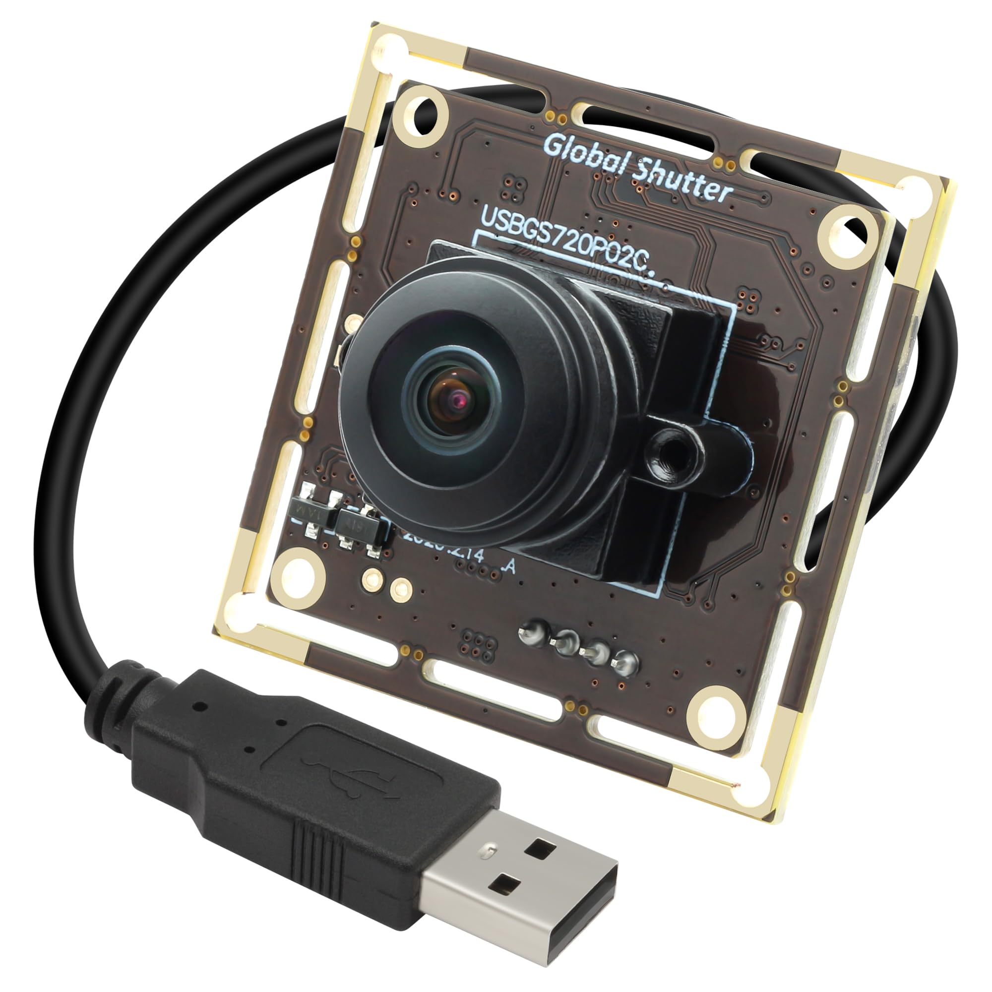MMloveUSB Camera Module 720P 60fps Global Shutter 170 Degree Wide Angle Fisheye Lens Webcam 1MP lightburn Camera for Embedded Applications,VR Face Recognition Streaming,PC/Laptop/Raspberry Pi