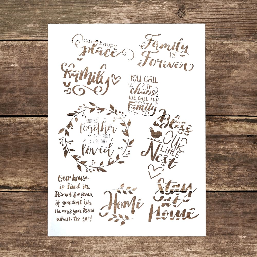 Amazon.com : DIY Decorative Family Stencil Template for Painting on ...