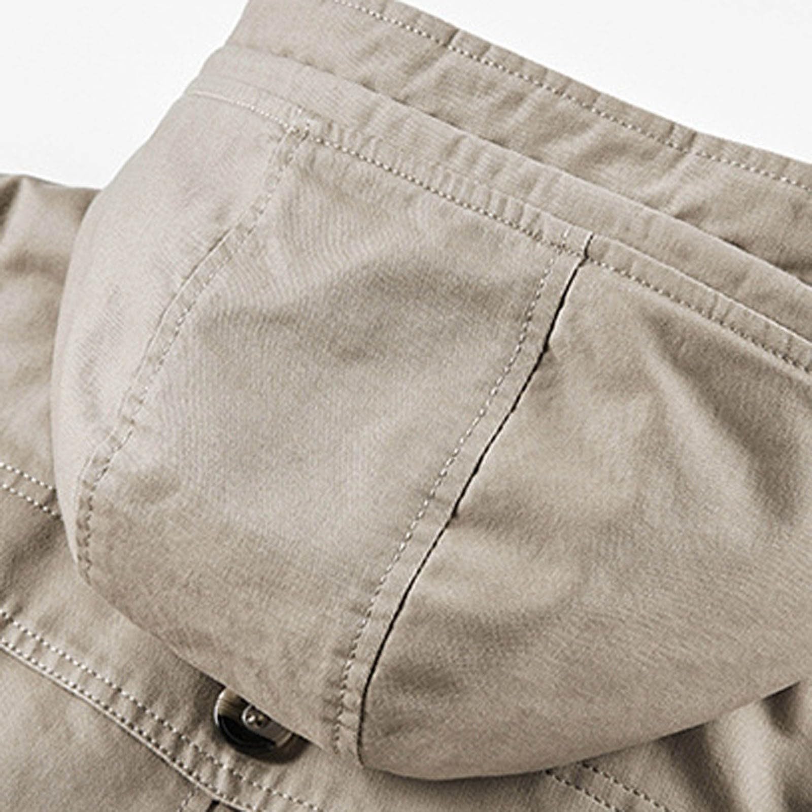 Giacca casual imbottita da uomo con cappuccio per l'inverno, taglio largo, vestibilità comoda, materiale robusto per avventure