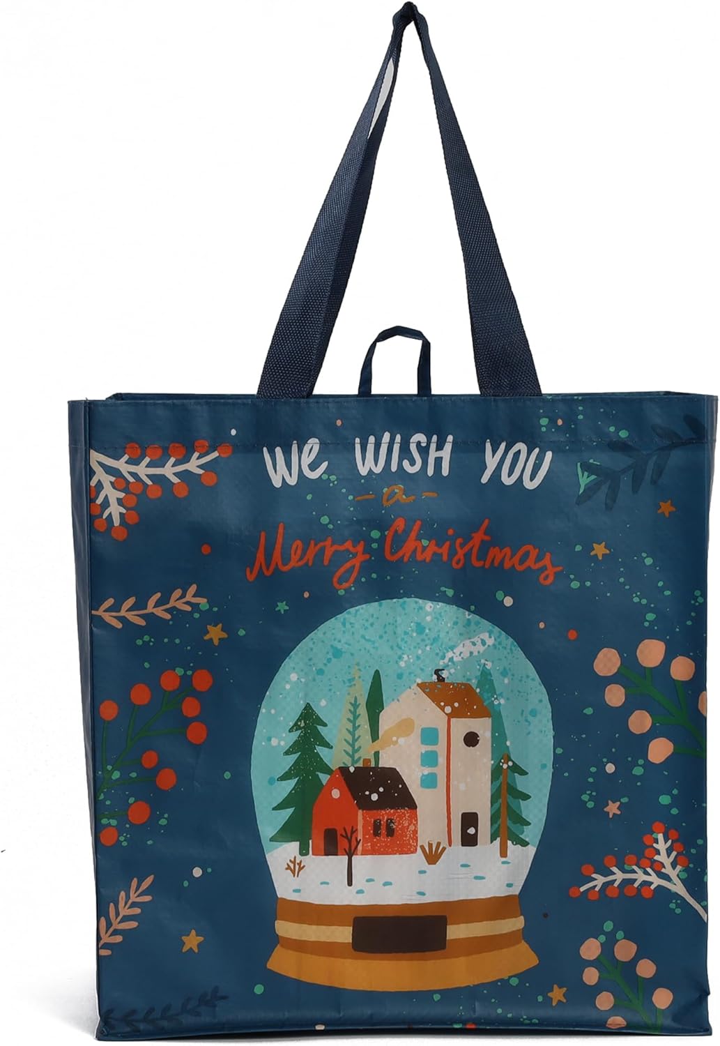 Earthwise Reusable Grocery Bags Shopping Totes Heavy Duty Water Resistant Laminated Material Assorted Holiday Xmas Christmas Prints (Pack of 6) - Image 7