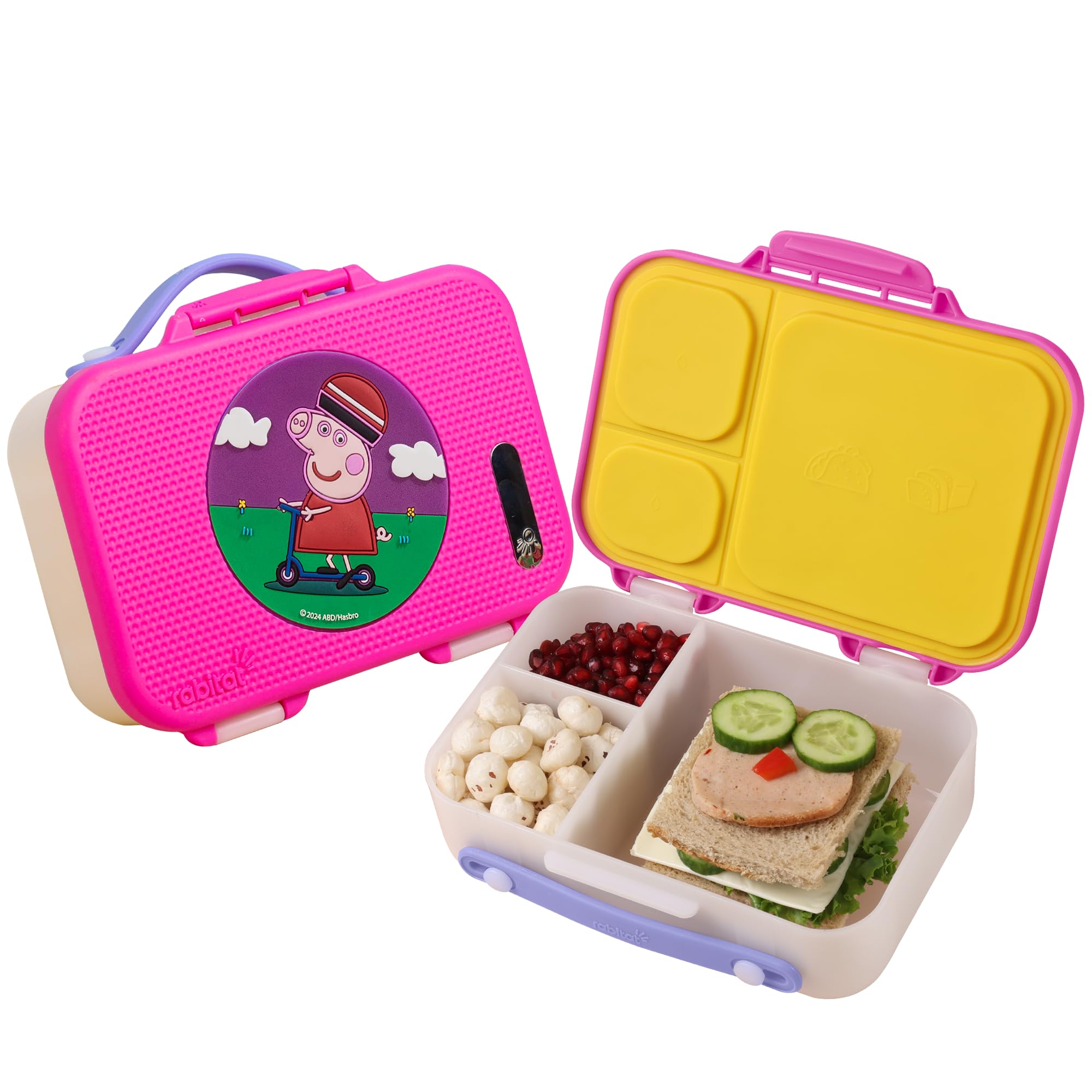 rabitat Peppa Pig MUNCHBEE Bento Lunch Box Follow Me | 2 Years Brand Warranty | Tiffin Box for School Kids | Lunch Box for Kids Boys | Tiffin Box for School | ISI Certified | 1000 ml