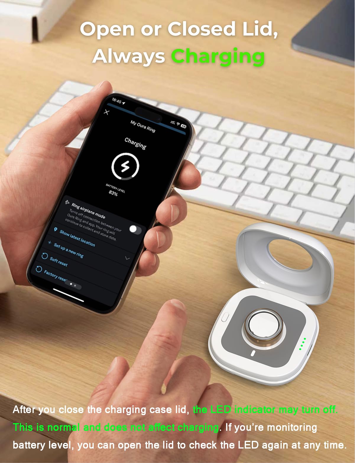 Amazon.co.jp: Oura Ring 4充電器用ワイヤレス充電ケース、ポータブル