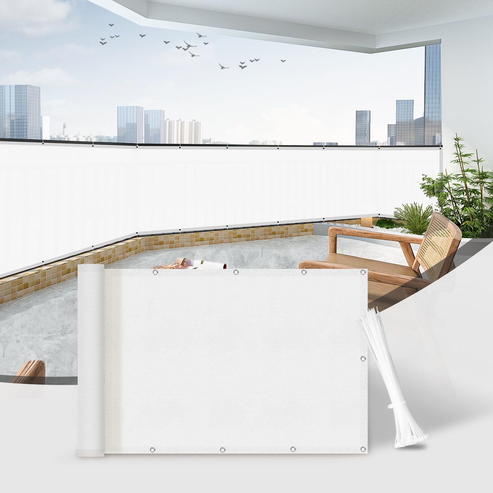 Sunnylaxx Balcony Privacy Screen 85x800 cm Fence Screen for Balcony and Patio Balcony Cover