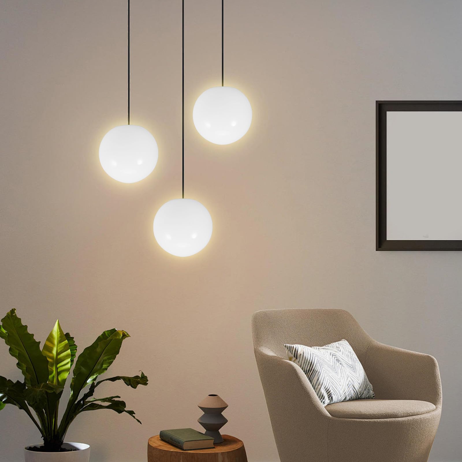 ibasenice Paralume in Vetro Sfera Bianco Opaco per Lampada E27, Resistente All'usura, Coprilampada Rotondo Elegante per Lampade da Tavolo e Lampadari