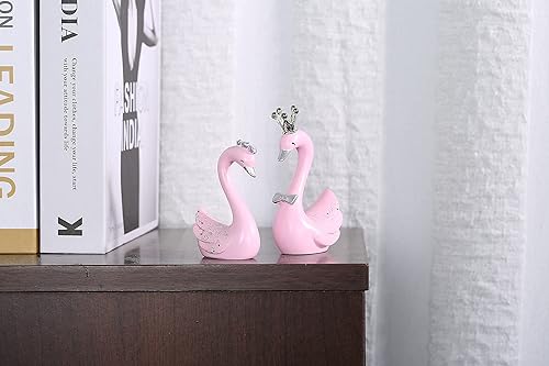 Miniatura 3 de Seninda Bonita decoración de cisne de corona rosa para decoración de automóvil adornos de decoración del hogar regalo de cumpleaños decoración de