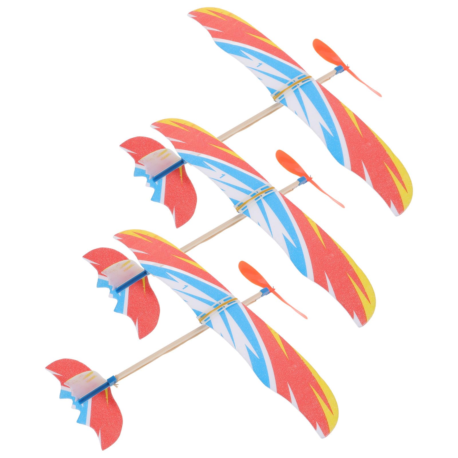 COHEALI 3pcs DIY Bird Design Rubber Band Powered Foam Glider Plane Kit