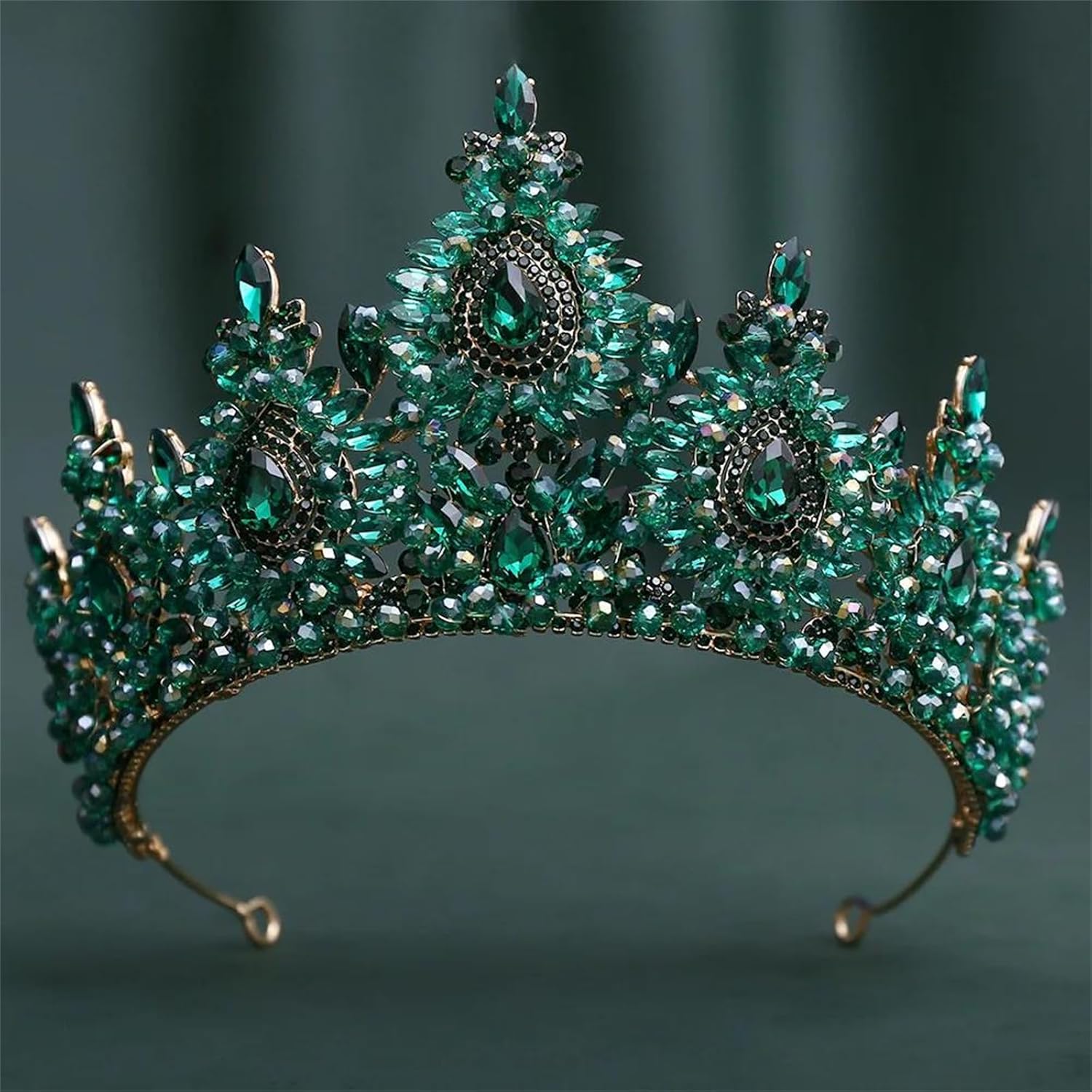 Handmade Ab Crystal Tiara Crown For Women Girls Luxury Rhinestone Queen Headpiece Bridal Wedding Prom Party Accessories